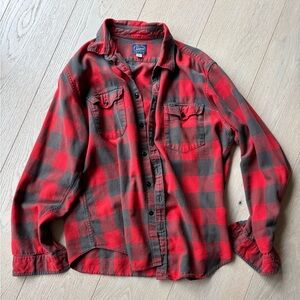 J. Crew Red and Black Checkered Shirt
